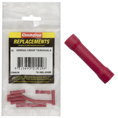 Champion Crimp Terninal Butt Splice Red - 10pk