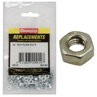 Champion M5 x 0.8 Hexagon Nut -80pk