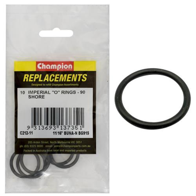 Champion 11/16in(Tube Ref) x.863(I.D)x.116(Sec.) O-Ring-10pk