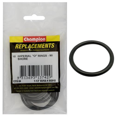 Champion 1-1/2in(Tube Ref)x1.720(I.D)x.118(Sec.) O-Ring-10pk