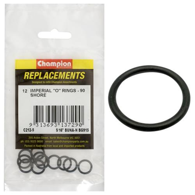 Champion 5/16in(Tube Ref) x.414(I.D) x.072(Sec.) O-Ring-12pk