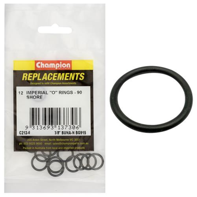 Champion 3/8in(Tube Ref) x.468(I.D) x.078 (Sec.) O-Ring-12pk
