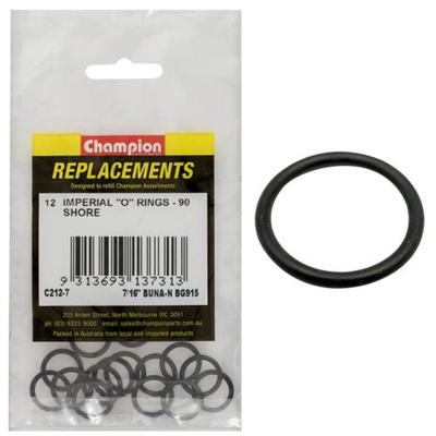 Champion 7/16in(Tube Ref) x.530(I.D) x.082(Sec.) O-Ring-12pk