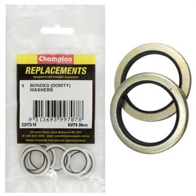 Champion Bonded Seal Washer (Dowty) 20mm -6pk