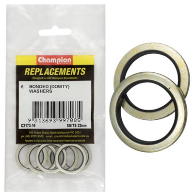 Champion Bonded Seal Washer (Dowty) 22mm -6pk