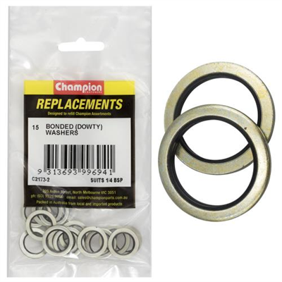 Champion Dowty Washer Suits 1/4 BSP -15pk