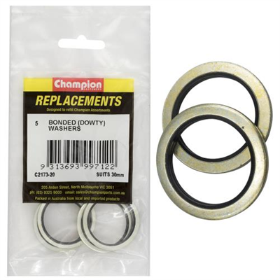 Champion Bonded Seal Washer (Dowty) 30mm -5pk