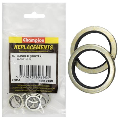 Champion Dowty Washer Suits 3/8 BSP -15pk