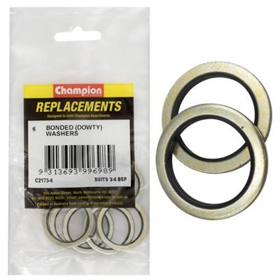 Champion Dowty Washer Suits 3/4 BSP -6pk