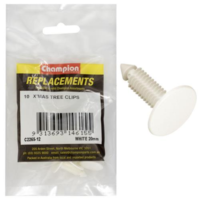 Champion Trim Clips 21mm Head x 30mm -10pk
