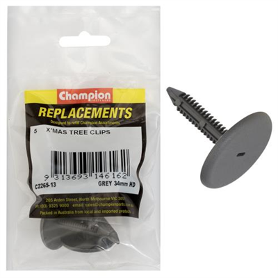 Champion Xmas Tree Clips-Grey -34mm Hd -5pk