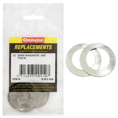 Champion 15/16in x 1-5/8in x 0.006in Shim Washer -12pk****