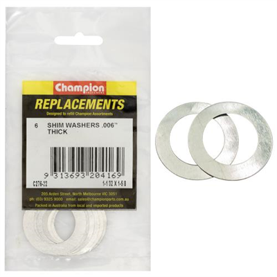 Champion 1-1/32in x 1-5/8in x 0.006in Shim Washer -6pk****
