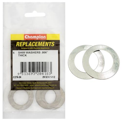 Champion 29/32in x 1-1/2in x 0.006in Shim Washer -6pk****