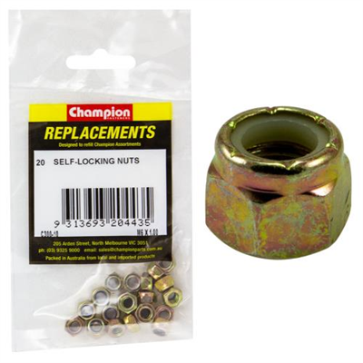 Champion M6 x 1.00 Nylon insert Self-Locking Nut -20pk
