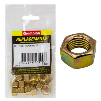 Champion 7/16in UNF Hexagon Nut -15pk