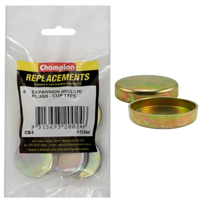 Champion 1-1/2in Steel Expansion (Frost) Plug -Cup Type-6pk*