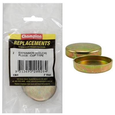 Champion 2in Steel Expansion (Frost) Plug -Cup Type -2pk**