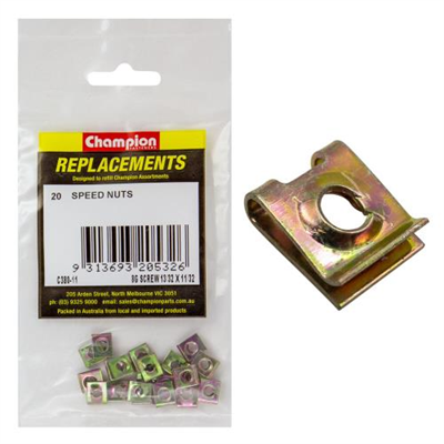 Champion 10.25 x 8.4 x 3.6mm Captive U-Type Speed Nut -20pk