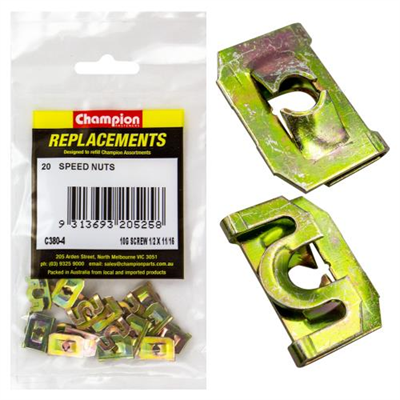 Champion 17.5 x 13 x 4.8mm Captive U-Type Speed Nut -20pk