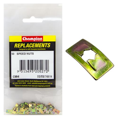 Champion 2.4mm Push-On Speed Nut-50pk