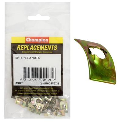 Champion 5mm Flat Speed Nut -50pk