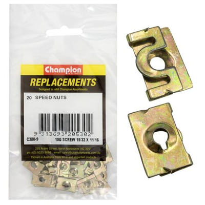 Champion 5mm Captive U-Type Speed Nut-20pk