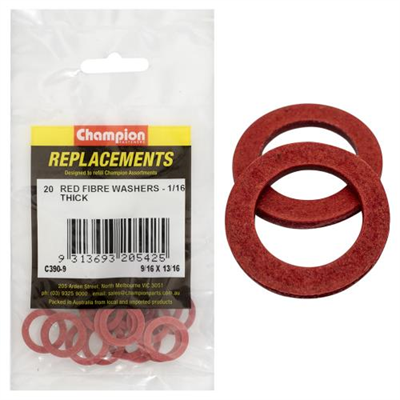 Champion 9/16in x 13/16in x 1/16in Red Fibre Washer -20pk
