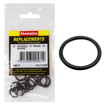 Champion 5/8in (I.D.) x 3/32in Imperial O-Ring -15pk