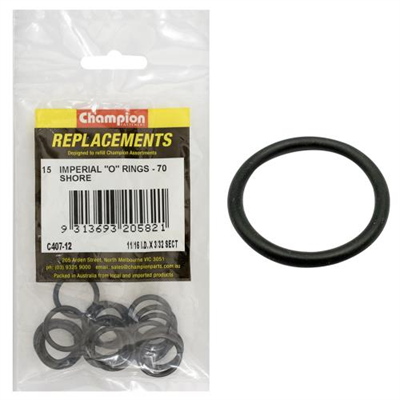 Champion 11/16in (I.D.) x 3/32in Imperial O-Ring -15pk