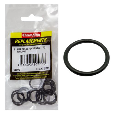 Champion 3/4in (I.D.) x 3/32in Imperial O-Ring -15pk