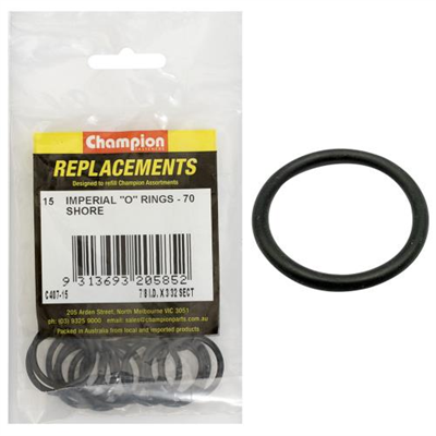 Champion 7/8in (I.D.) x 3/32in Imperial O-Ring -15pk