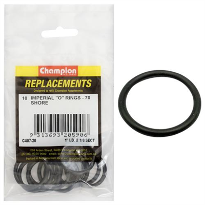 Champion 1in (I.D.) x 1/8in Imperial O-Ring -10pk