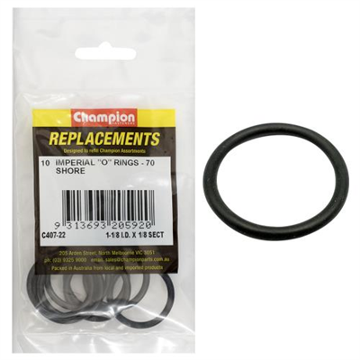 Champion 1-1/8in (I.D.) x 1/8in Imperial O-Ring -10pk
