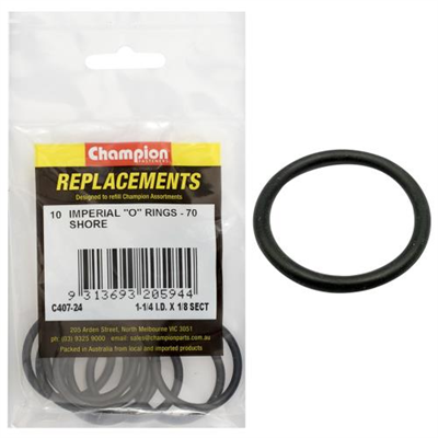 Champion 1-1/4in (I.D.) x 1/8in Imperial O-Ring -10pk