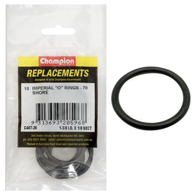 Champion 1-3/8in (I.D.) x 1/8in Imperial O-Ring -10pk