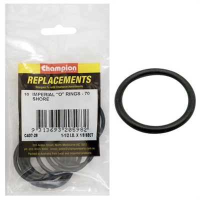 Champion 1-1/2in (I.D.) x 1/8in Imperial O-Ring -10pk
