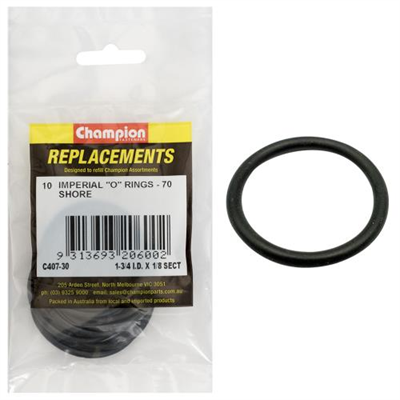 Champion 1-3/4in (I.D.) x 1/8in Imperial O-Ring -10pk