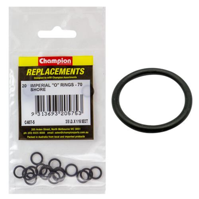 Champion 3/8in (I.D.) x 1/16in Imperial O-Ring -20pk