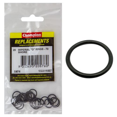 Champion 1/2in (I.D.) x 1/16in Imperial O-Ring -20pk