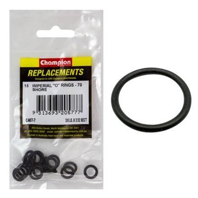 Champion 3/8in (I.D.) x 3/32in Imperial O-Ring -15pk