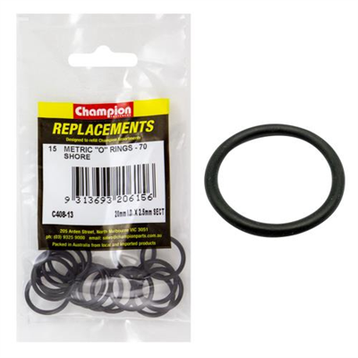 Champion 20mm (I.D.) x 2.5mm Metric O-Ring -15pk