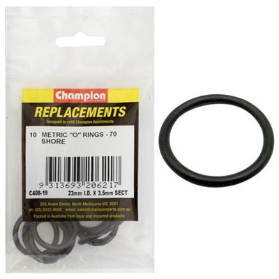 Champion 23mm (I.D.) x 3.5mm Metric O-Ring -10pk