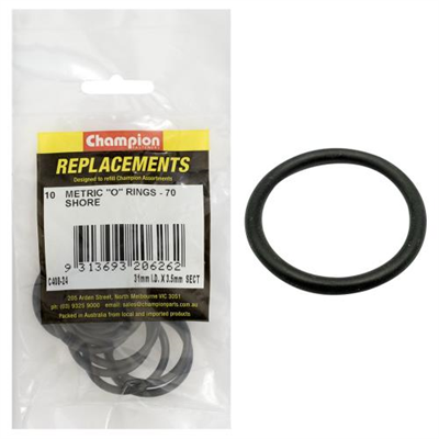 Champion 31mm (I.D.) x 3.5mm Metric O-Ring -10pk