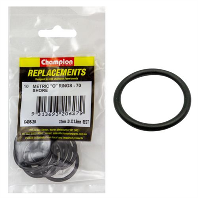 Champion 32mm (I.D.) x 3.5mm Metric O-Ring -10pk
