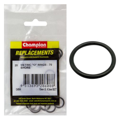Champion 13mm (I.D.) x 2mm Metric O-Ring -20pk