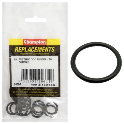 Champion 14mm (I.D.) x 2.5mm Metric O-Ring -15pk
