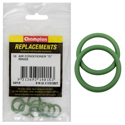 Champion 9/16in (I.D) x 3/32in Air Cond. (Hmbr) O-Rings-10pk