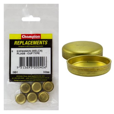 Champion 13/16 Steel Disc Welsh Plug**