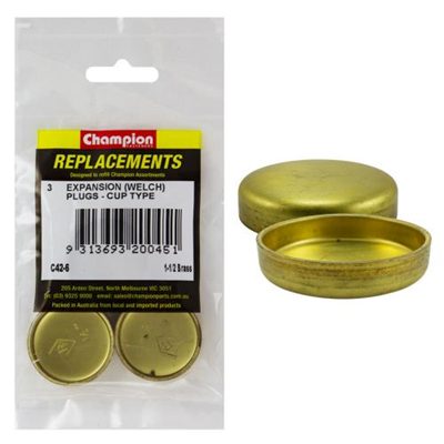 Champion 1-1/2in Brass Expansion (Frost) Plug-Cup Type-3pk**